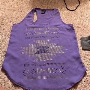 purple tank top with details